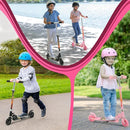 Scooter for Kids Ages 3+, Teens, Foldable Kick Scooter with Light up Wheels, Kickstand, 3 Adjustable Levels, Rear Brake, Lightweight Boys Girls Outdoor Toys for Kids 8-12, Pink by TinyTreasures Baby Boutique