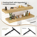 Heimlove 12" Deep Floating Shelves, 36 x 12 Inch Wall Mounted Long Floating Shelf with Invisible Brackets, for Home Decor, Bedroom, Kitchen, Living Room, Bathroom - 2 Pack, Oak by CozyNest Decor