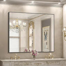Black Bathroom Mirror for Wall, 36x40 Inch Rectangle Mirrors with Metal Frame, Modern Rectangular Wall Mirror for Bathroom Living Room, Entryway Hangs Horizontal or Vertical by CozyNest Decor