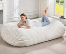Hobestluk 6FT Bean Bag Chairs Adult Bean Bag with Portable Handle Comfy Large Bean Bag Lounge Chair with Removable Cover for Living Room Bedroom (Stripe White, 6FT) by TinyTreasures Baby Boutique