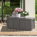 150 Gallon Resin Deck Box, Waterproof Outdoor Storage Bin for Patio Furniture, Pool Accessories, and Garden Tools, Lockable & UV-Resistant, Grey by CozyNest Decor