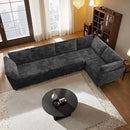 HOOOWOOO Modular Sectional Sofa,5 Pieces Sectional Couches for Living Room,131X66 L Shaped Cloud Couch Set(Grey Velvet Corduroy) by CozyNest Decor