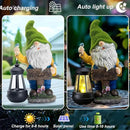 Garden Gnome Outdoor Statues with Solar Lights,Resin Flocked Solar Gnome Statue Holding Lantern,Outdoor Gnomes Decorations for Garden, Patio Gnome Gifts for Mom by CozyNest Decor