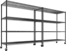 REIBII 55.5''W Storage Shelves 2500LBS Wire Shelving Rack with Wheels 75.6" H Heavy Duty Shelving Unit Adjustable Metal Shelves for Storage Rack Shelving for Kitchen Pantry 2PCS by CozyNest Decor