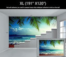 WFBHUA-Large Beach Scene Wallpaper Mural Dusk Waves Wall Murals for Bathroom Living Room Bedroom(Not Peel and Stick) by CozyNest Decor