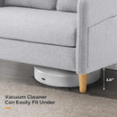 VINGLI 47" Small Couch, Linen Loveseat Sofa Light Grey Mini Couch Mid Century Modern Decor Love Seat for Small Spaces Living Room, Bedroom, Play Room by CozyNest Decor