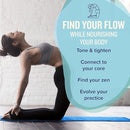 NewMe Fitness Yoga Mat for Women and Men - Large, 5mm Thick, 68 Inch Long, Non Slip Exercise Mats w/ 70 Printed Yoga Poses for Pilates, Workout and Stretching - Home and Gym Essentials by TinyTreasures Baby Boutique