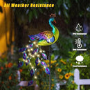 DREAMSOUL Solar Garden Lights Outdoor, Metal Peacock Decor Solar Lights Garden Stakes with Led String Lights, Waterproof Crackle Glass Ball Landscape Path Light for Lawn Patio by GreenHaven Gardens