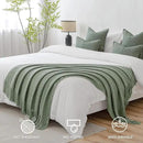 MIULEE Sage Knitted Throw Blanket for Couch Boho Green Textured Cozy Woven Decorative Farmhouse Blanket with Tassels for Sofa Chair Bed Living Room, Lightweight Spring Home Decor 50"x60" by CozyNest Decor