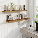 Fun Memories 40" Rustic Wood Floating Shelves with Invisible Brackets for Storage & Decor, Deep Wall Mounted Shelves for Bathroom, Kitchen, Living Room (Brown,Set of 2) by CozyNest Decor