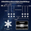 Enhon 2 Pack Meteor Shower Snowflake Lights Outdoor with Timer, Total 480 LED 12in 16 Tube Connectable Waterproof Meteor Rain Drop Christmas Light with Snowflake for Xmas Tree Roof Garden(Cool White) by GreenHaven Gardens