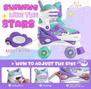 PAPAISON Adjustable Roller Skates for Girls Illuminating Wheels, Kids Toddler Rollerskates Ages 4-6 5-8 8-12 by TinyTreasures Baby Boutique