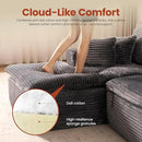 ovios 105” Modular Sectional Sofa with Thicken Seat Cushion, Cloud Couch with Deep Seat, Modern L-Shape Sofas Couches with Chaise,Upholstered Couches for Living Room Bedroom,Grey by CozyNest Decor
