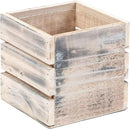 Wood Planter Box with Wine Crate Styled, 5 Inch Square, Whitewash, Plastic Liner, Garden Centerpiece Display, Wedding Flowers Holder, Home and Venue Decor (5x5 Wine Crate Set of 4, Whitewash) by GreenHaven Gardens