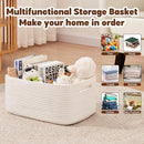 OIAHOMY Storage Basket for Shelves, Closet Cube Storage Bins Baskets for Clothes Blanket Towels, Baby Nursery, Toy Baskets Box, Woven Rope Basket, 15.75*11.81*7.09 IN, 2 Packs White by TinyTreasures Baby Boutique