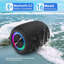 Portable Bluetooth Speaker, BT5.3 Wireless Speaker 20W Bass Diaphragms with Multi LED Light Dynamic Modes, IPX6 Waterproof 16H Playtime supports FM Mode, TF, USB for Home, Cycling, Outdoor, Beach by TinyTreasures Baby Boutique
