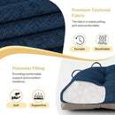 Non Slip Chair Cushions for Dining Chairs Set of 4 Kitchen Chair Cushions 18"x18"x3" Turfted Chair Pads Comfortable and Soft Seat Cushion with Ties, Navy by CozyNest Decor