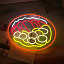 LISIGNVE Curry Meat Dish Neon Sign Beef Curry Sign Neon Light for Wall Decor Curry Rice Led Light Up Sign for Indian Restaurant Kitchen Japanese Thai Style (16.5 * 12.6 In) by CozyNest Decor