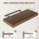 Wide Floating Shelves for Wall 12 Inch Deep, 55" X 12" X 2" Floating Shelf, 2 Inch Thick Shelf for Bathroom Bedroom Kitchen Book Room, Heavy Duty 85lbs Shelves for Farmhouse Decor Set of 2, Walnut by CozyNest Decor