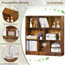 LEYAOYAO 8 Cube Bookshelf with Base,3 Tier Mid-Century Modern Brown Bookcase,Standing Wide Bookshelves Storage Organizer Shelf,Rustic Wood Display Cabinet Book Shelves for Bedroom,Living Room,Office by CozyNest Decor