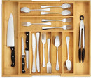 Purawood Bamboo Drawer Organizer - Expandable Silverware Organizer & Utensil Drawer Organizer, Cutlery Tray with Dividers, 7-9 Slots- Kitchen Organizer for Utensils & Flatware (Natural) by CozyNest Decor