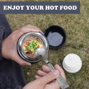 Thermo for Hot Food & Drinks, Thermo Lunch Box, 17oz Vacuum Insulated Food Container with Spoon&Drawstring Bag, Soup Thermo for Adults, Black by TinyTreasures Baby Boutique