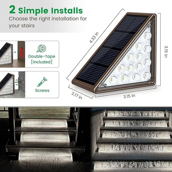 Solar Step Lights - 12 Pack, Waterproof IP67, Deck & Staircase Lights, Patio & Front Step (Cool Brown), photo 4 of 8