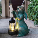 JOYBEE Garden Statues Rabbit with Solar Lantern Outdoor Decor-Rabbit Solar Figurines Lights Decorations for Patio Yard Lawn Ornaments-Gifts for Birthday Easter Housewarming by CozyNest Decor