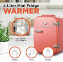 IBMF4BLS Fridge for Bedroom, Skincare, Portable Cooler & Warmer for Makeup, for Office & Home Refrigerator, Mini (4 L / 6-Can), Blush Red by CozyNest Decor