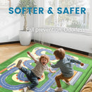 Kids Play Rug, 1.3" Thickened Knee Protection Playmat 39"×59" Car Mat for Track Racing Non-Slip Educational Activity Mat Toddler Rugs for Play Area by TinyTreasures Baby Boutique