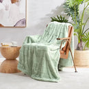 Cozy Bliss Checkered Large Faux Rabbit Fur Sage Green Twin Bed Blanket, Soft Fuzzy Fluffy Minky Furry Blankets for Couch, Bed, Adults (60 * 80 Inches Light Green) by CozyNest Decor