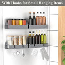 4 Pack Magnetic Spice Rack Organizer for Refrigerator and Oven, Dark Grey Fridge Organizers and Storage for Kitchen by CozyNest Decor