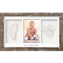 Baby Hand and Footprint Kit - Clay Handprint Keepsake Frame, Newborn Nursery Picture Frame, Personalized New Mom Gifts for Baby Shower & Registry (Barnwood) by TinyTreasures Baby Boutique