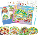 3D Sticker Scene Play Set – 4 Scenes with 300+ Stickers, Reusable Sticker Book, Waterproof Stickers for Kids & Adults by TinyTreasures Baby Boutique