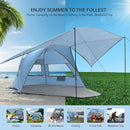 Elegear Beach Tent with Canopy, 1-Second Setup Pop Up Sun Shelter Shade, UPF 50+ UV Protection Silver-Coated Lightweight Portable Beach Cabana by TinyTreasures Baby Boutique