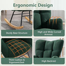 NIOIIKIT Nursery Rocking Chair Teddy Fabric Upholstered Glider Rocker Rocking Accent Chair Padded Seat with High Backrest Armchair Comfy Side Chair for Living Room Bedroom(Green Teddy) by TinyTreasures Baby Boutique