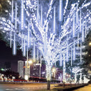 2-Pack Christmas Decorations Lights Outdoor, Total 384LED Meteor Shower Lights Rain Drop Light 30cm 16 Tubes Indoor Outdoor Snow Cascading String Light for Xmas Tree Roof Party Garden (Cool White) by GreenHaven Gardens