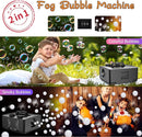 Fog Bubble Machine, 2 in 1 Smoke Bubble Maker, 400W No-Spill Smoke Bubble Blower, Make Colorful Bubbles | White Fog Bubbles for Indoor Outdoor Birthday Halloween Party by TinyTreasures Baby Boutique