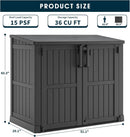 NUNU LAB Outdoor Storage Cabinet 36 Cu.Ft Garden Storage Shed Waterproof Lockable for Garden Hoses, Generator, and Lawn Mower by GreenHaven Gardens