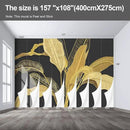 Gold Banana Leaf Wall murals Peel and Stick Wallpaper for Bedroom Living Room - 108"x157" by CozyNest Decor