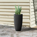 Kante 23.6" H Black Finish Concrete Tall Planters Large Outdoor Indoor Decorative Plant Pots with Drainage Hole and Rubber Plug, Modern Tapered Style for Home and Garden by CozyNest Decor