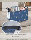 Rectangular Folding Laundry Basket,waterproof Canvas Basket,gift basket,Suitable for children's room,Office,Clothes,Toys Storage（Blue Meteor) by TinyTreasures Baby Boutique