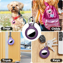 Upgrade Waterproof 4 Pack Airtags Holder with Apple Airtags Keychain, Hard PC Air Tag Case, Anti-Scratch & Shock Air tag Holder, Men's Women's Keyrings & Keychains -Rose Red+Pink+Purple+Dark Purple by TinyTreasures Baby Boutique