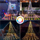 Christmas Decoration Lights, Outdoor String Lights 320 LED 11.5 Ft Waterfall Tree With Big Star Topper 8 Modes for New Year Holiday Garden Yard Indoor Outdoor Decor by GreenHaven Gardens