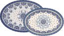Bico Blue Talavera 16 plus 14 inch Oval Platters Set, Set of 2, Microwave and Dishwasher Safe, for Serving Fish, Chicken, Turkey by CozyNest Decor