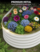 8x4x1.5 ft Raised Garden Bed,Galvanized Raised Planter Boxes Outdoor with Easy Assembly, Large Garden Bed for Vegetables, Fruits, Flower,Raised Garden Bed,Beige by GreenHaven Gardens