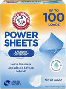 Arm & Hammer Power Sheets Laundry Detergent, Fresh Linen 50ct, up to 100 Small Loads (Packaging may vary) by CozyNest Decor