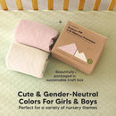 Waterproof Crib Mattress Protector Cover Fitted - 2-Pack Quiet Baby Crib Mattress Pad Sheets, 52" x 28" Soft Quilted Cotton Baby Sheet, Machine Washable, Easy Fit, Durable (Cameo/Mavy) by TinyTreasures Baby Boutique