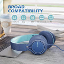 AILIHEN C8 Headphones Wired, On-Ear Headphones with Microphone and Volume Control, Corded 3.5mm Headset for Boys Girl School Smartphones Chromebook Laptop Computer Tablets Airplane Travel (Indigo) by TinyTreasures Baby Boutique