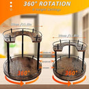2-Tier Lazy Susan Organizer, Rotating Spice Rack with Stable Carousel Base & 4 Height Settings, Spice Rack Organizer for Cupboard Kitchen Countertop Dining Table by CozyNest Decor